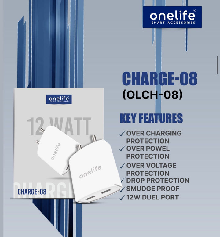 12W Dual Port Charger With Type-C Cable OLCH-08