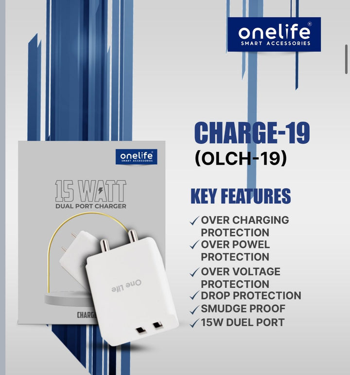 15W Dual Port Charger Only Adaptor OLCH-19