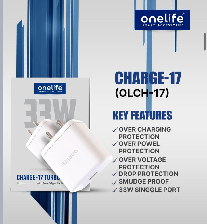 33W Turbo Charger With Type-C Cable OLCH-17