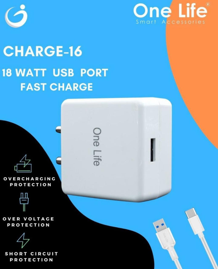 18W Fast Charger With Type-C Cable OLCH-16