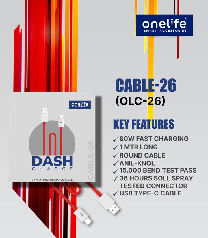 80W USB Type-C Cable OLC-26