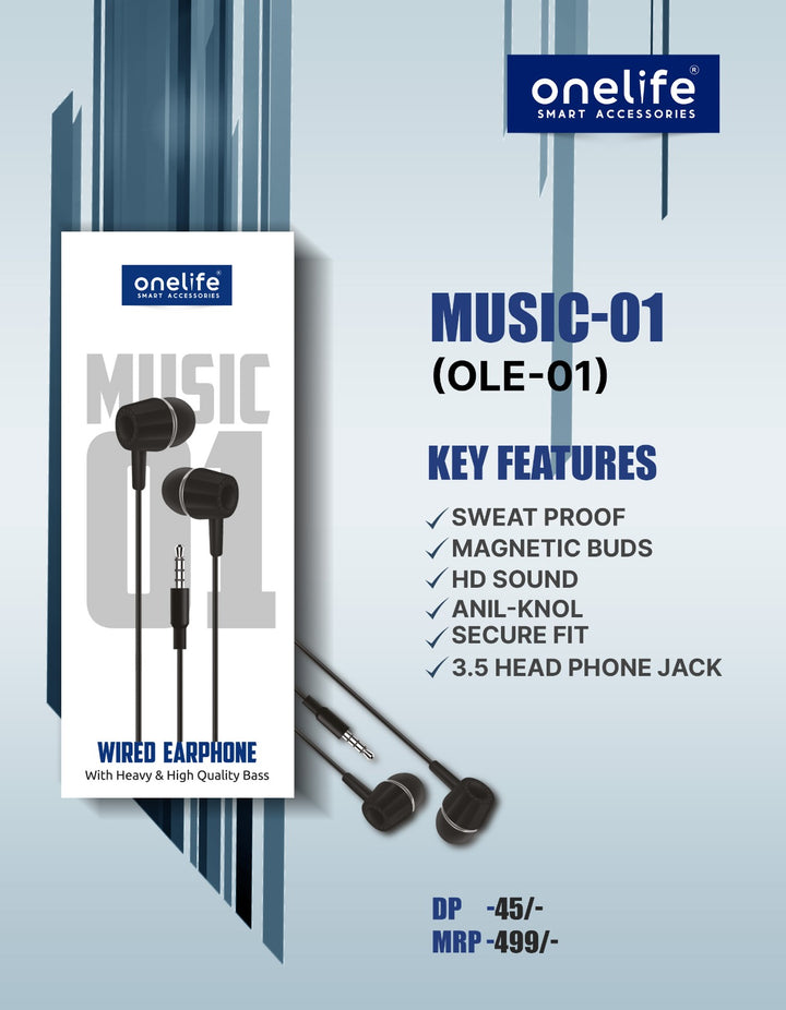 Music-01 Wired Earphone OLE-01