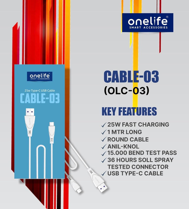 25W Type-C USB Cable OLC-03