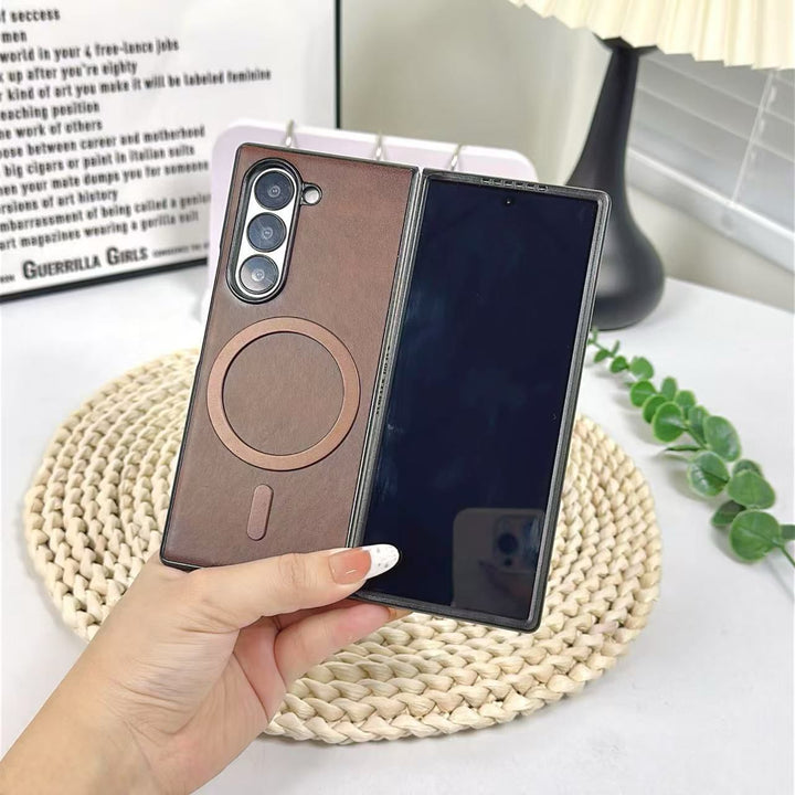 LEATHER MagSafe Case For SAMSUNG Fold Series – Elegant Protection with Smart Magnetic Functionality