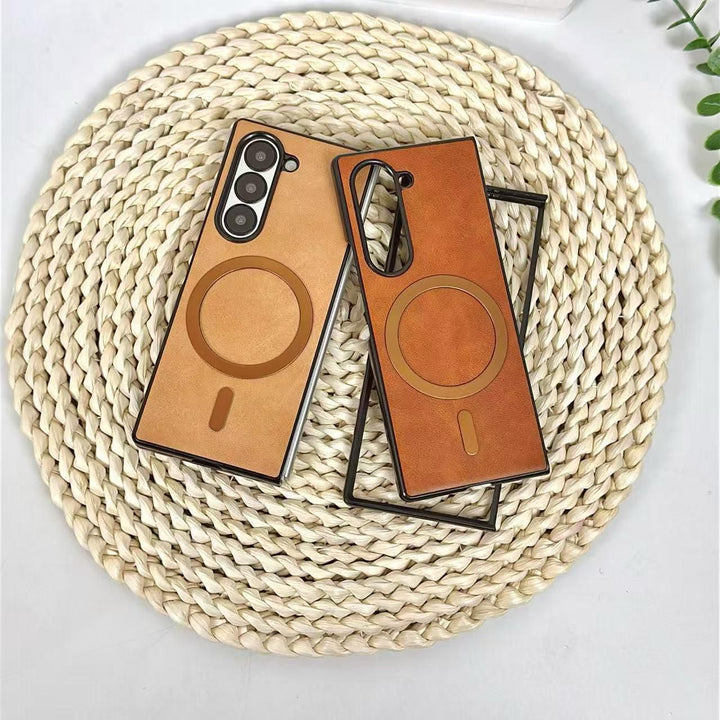 LEATHER MagSafe Case For SAMSUNG Fold Series – Elegant Protection with Smart Magnetic Functionality